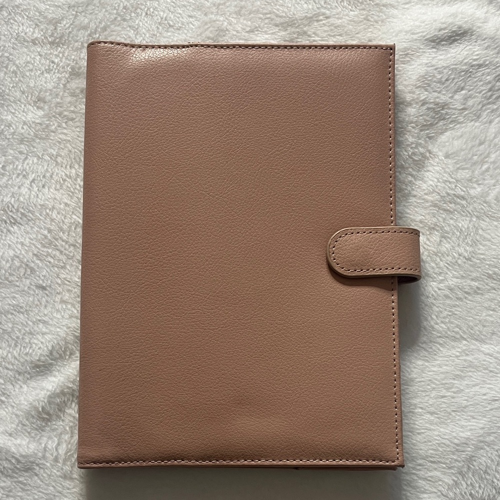 Kikki K sandy pink neigh A5 leather notebook cover